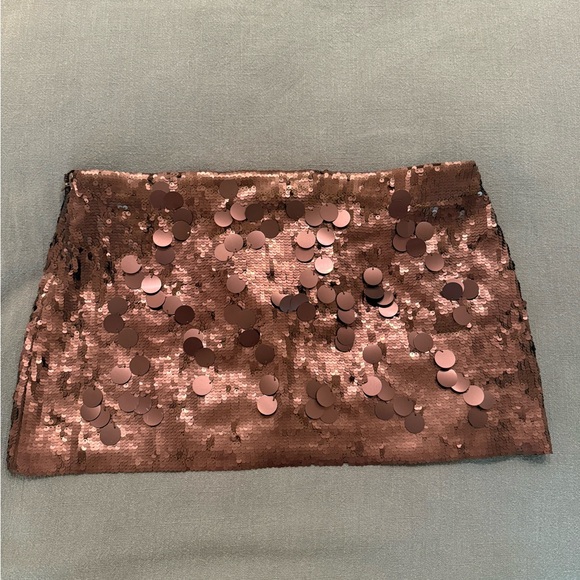 Danielle Guizio Chocolate Brown Paillette Mini Skirt - Picture 4 of 4